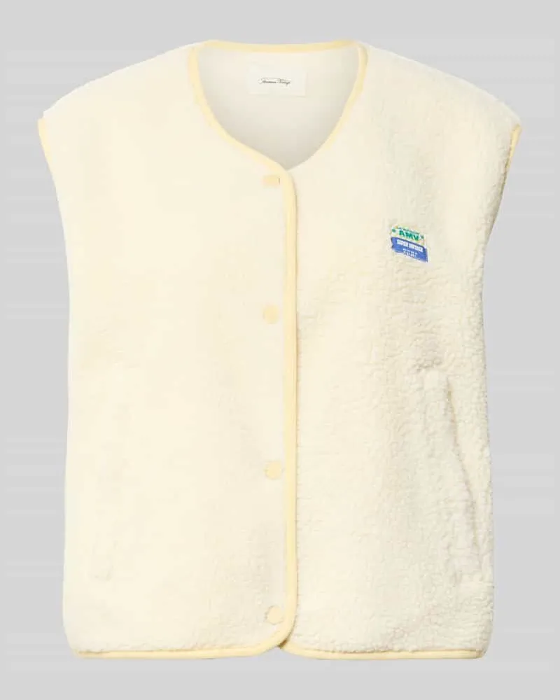 American Vintage Relaxed Fit Weste mit Logo-Patch Modell 'Hoktown Hellgelb
