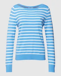 Tommy Hilfiger Strickpullover mit U-Boot-Ausschnitt Bleu