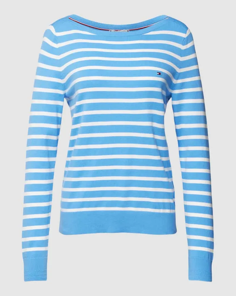 Tommy Hilfiger Strickpullover mit U-Boot-Ausschnitt Bleu