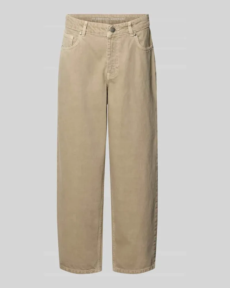 My Essential Wardrobe Barrel Fit Jeans mit Eingrifftaschen Beige