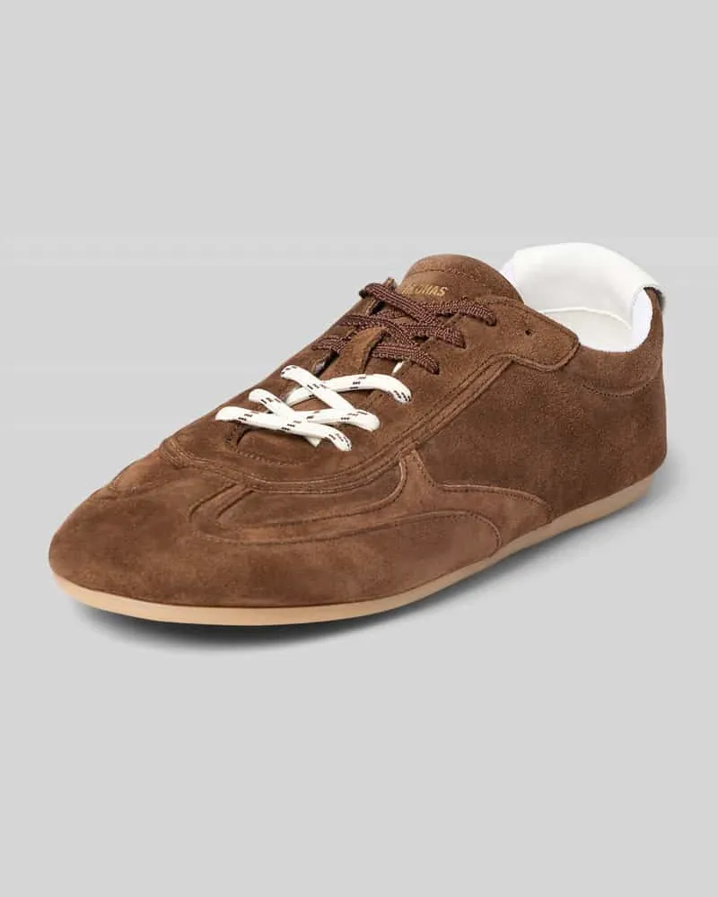 Alohas Sneaker aus Leder mit Schnürung und Gummisohle Dunkelbraun
