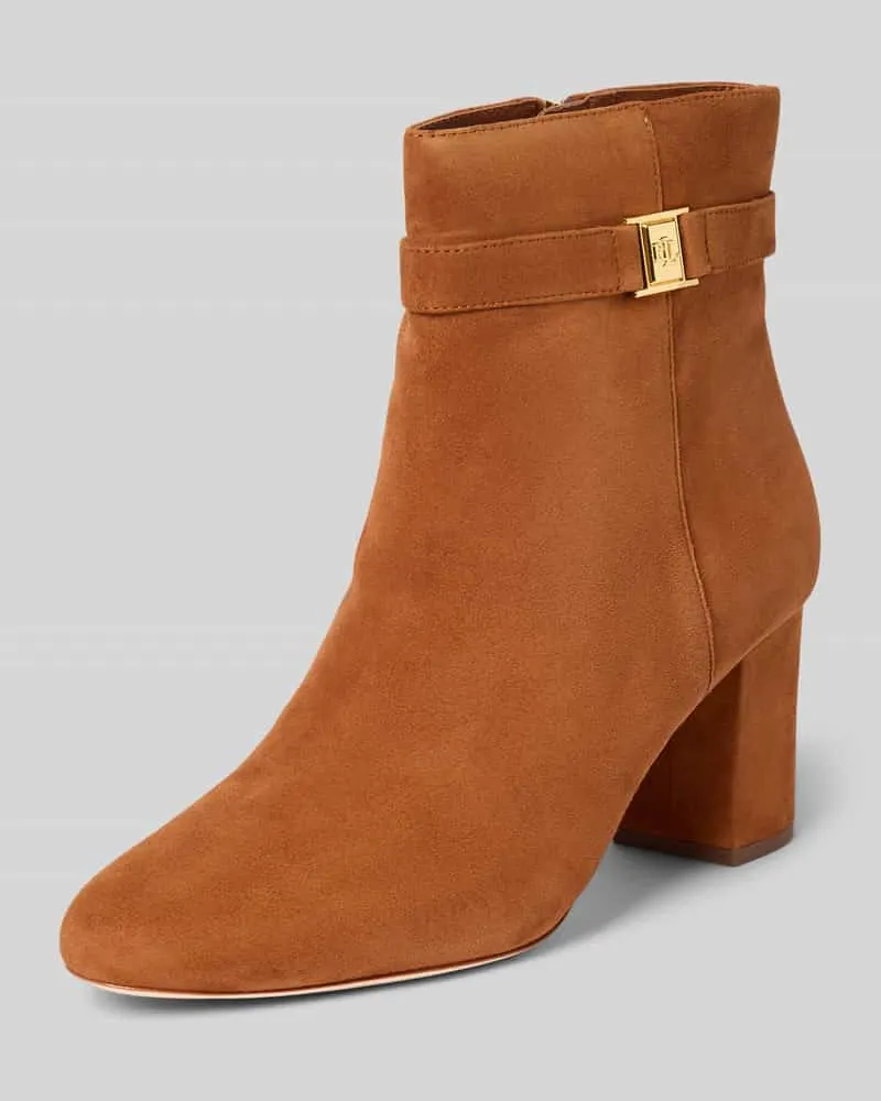 Ralph Lauren Stiefeletten aus Leder mit Applikation Modell 'KELLIE Cognac