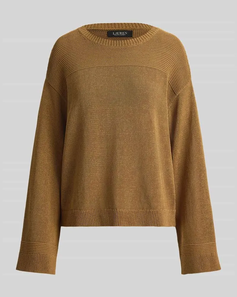 Ralph Lauren Relaxed Fit Strickpullover aus Baumwoll-Mix Camel