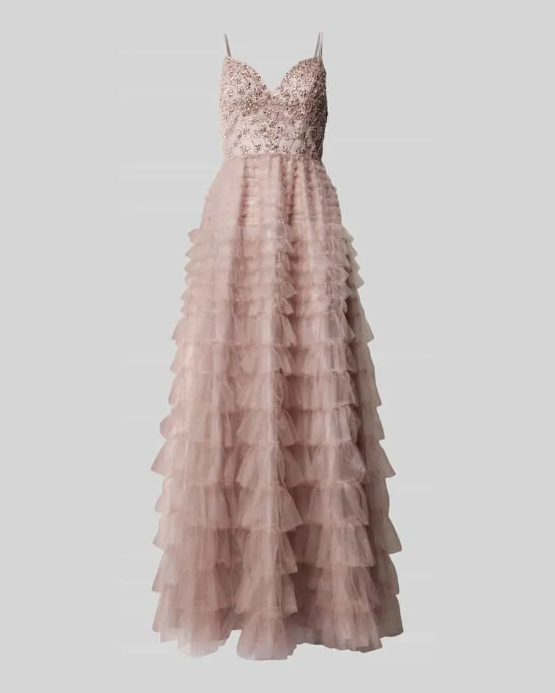 Unique Abendkleid mit Volants Rose