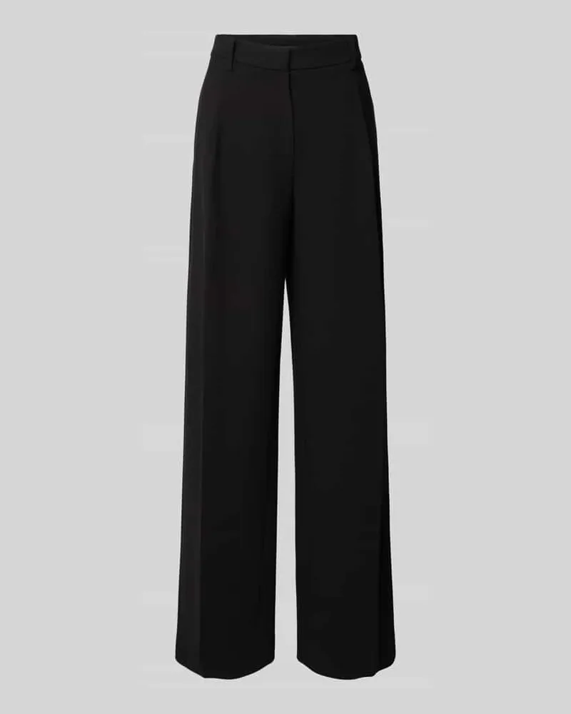 MAC Jeans Wide Leg Stoffhose mit Bundfalten Modell 'Chaja Black