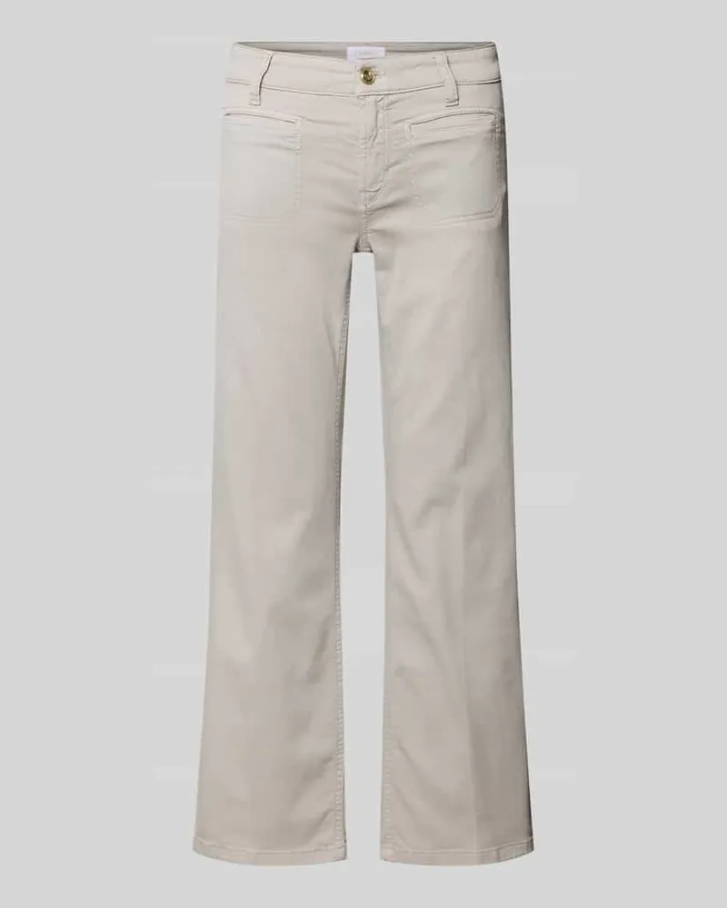 Cambio Cropped Jeans mit Bügelfalten und Eingrifftaschen Hellgrau
