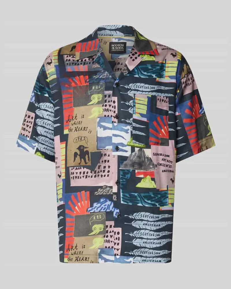 Scotch&Soda Freizeithemd mit Knopfleiste Marine