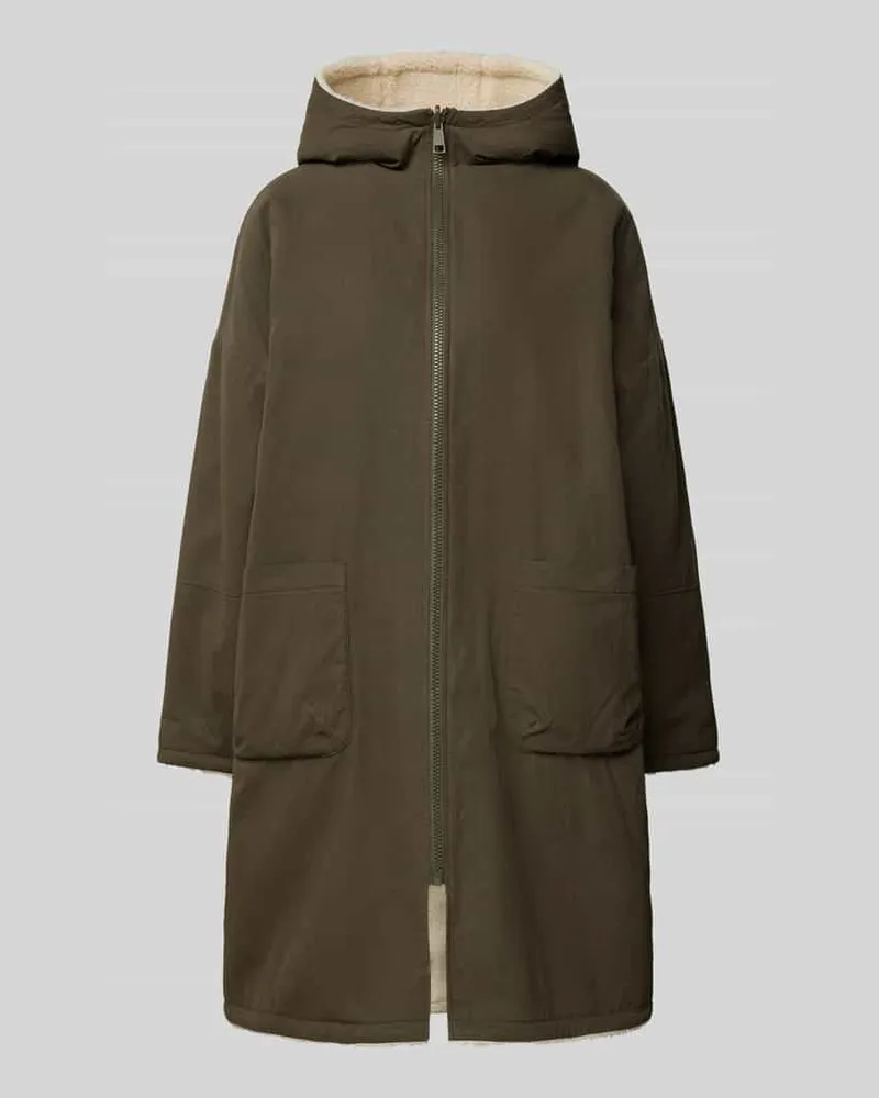 JAKE*S Regular Fit Wendemantel mit aufgesetzten Eingrifftaschen Oliv