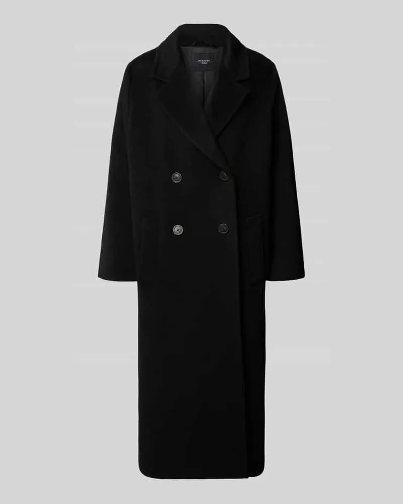 Max Mara Relaxed Fit Mantel aus Woll-Alpaka-Mix Modell 'ZUFOLO Black