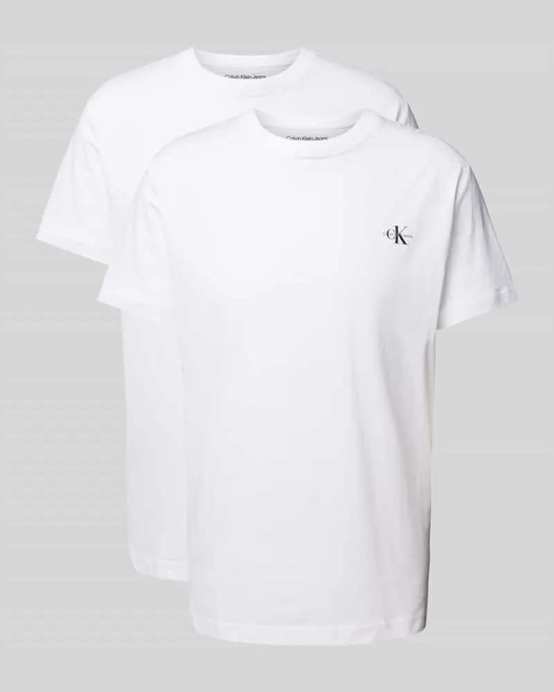 Calvin Klein T-Shirt mit Label-Print im 2er-Pack Weiss