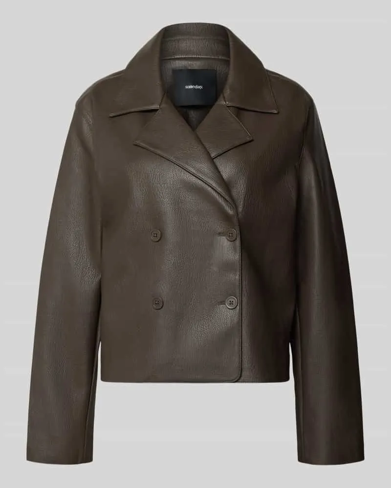 someday. Regular Fit Blazer in Leder-Optik Modell 'Neala Taupe