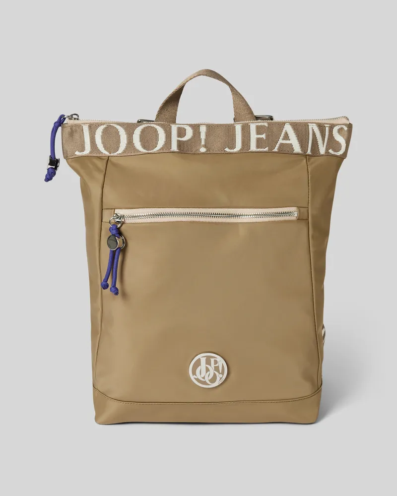 JOOP! Rucksack mit Label-Stitching Modell 'Elva Schlamm