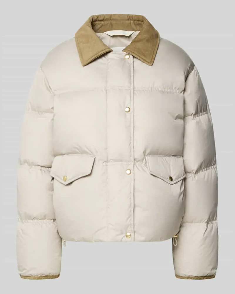 Marc O'Polo Regular Fit Daunenjacke mit Umlegekragen aus Cord Offwhite