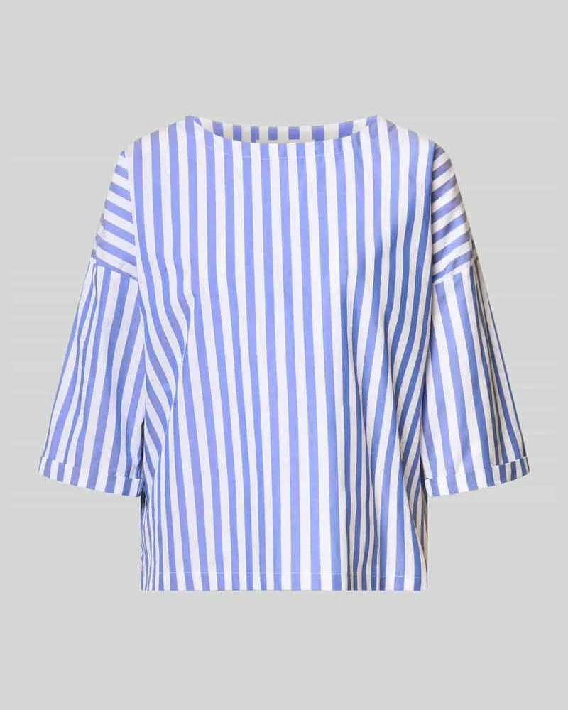 Rich&Royal Relaxed Fit Bluse mit U-Boot-Ausschnitt Marine