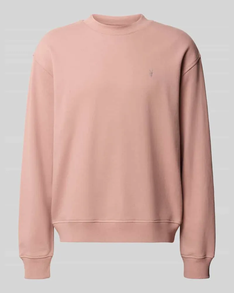 AllSaints Sweatshirt mit Logo-Stitching Modell 'asher crew Altrosa