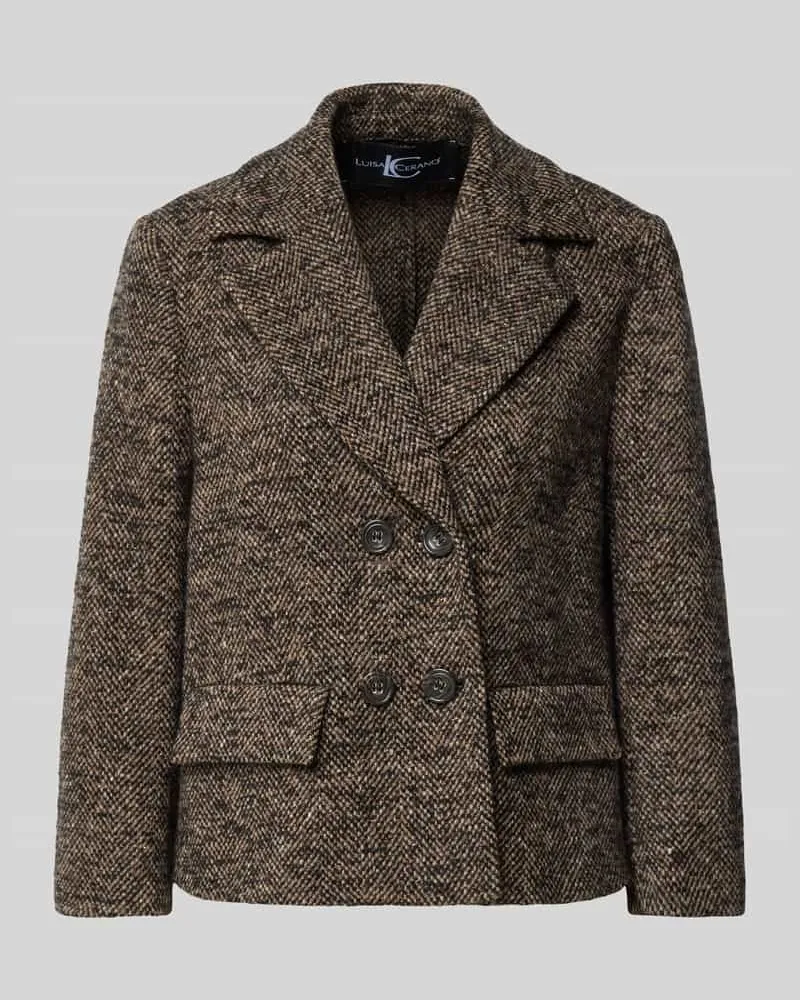 Luisa Cerano Regular Fit Blazer aus Woll-Mix mit Alpaka-Anteil Dunkelbraun