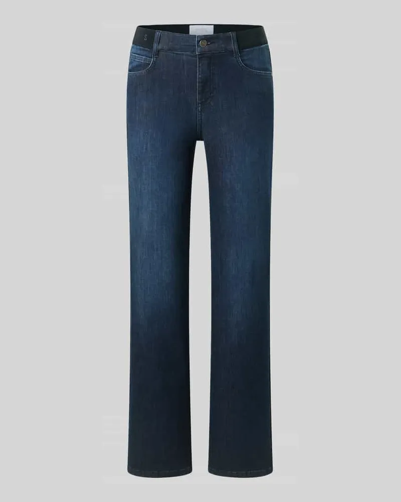 ANGELS  High Waist Straight Fit Jeans mit Logo-Bund Dunkelblau