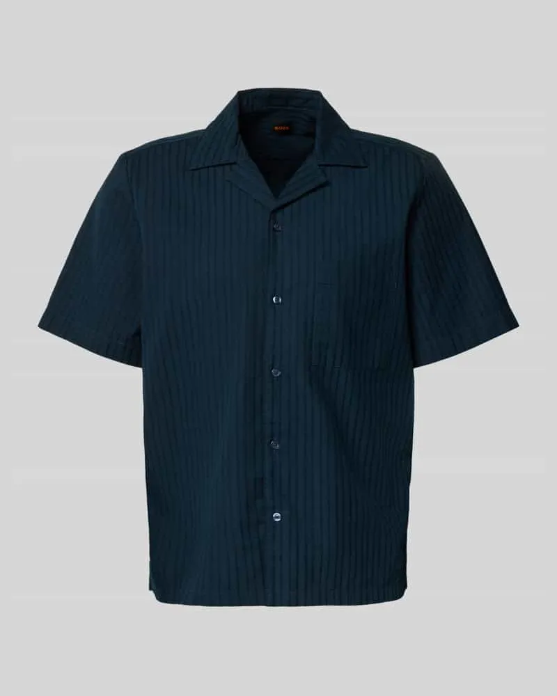 HUGO BOSS Regular Fit Freizeithemd aus reiner Baumwolle Modell 'RAYER_M Marine