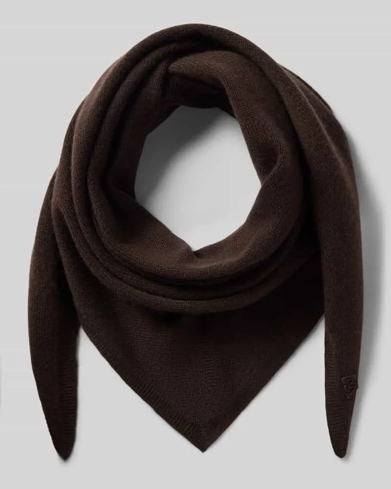 Max Mara Schal aus Kaschmir mit Logo-Detail Dunkelbraun