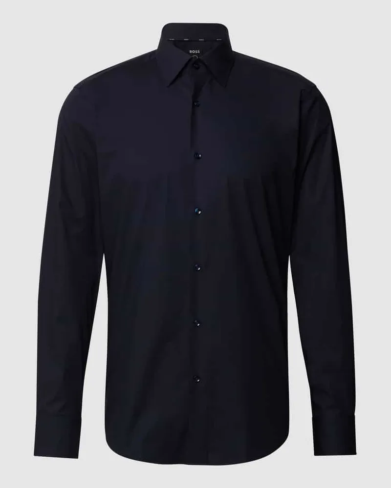 HUGO BOSS Regular Fit Businesshemd mit extra langem Arm Marine
