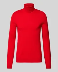 HUGO BOSS Wollpullover mit Rollkragen Modell 'San Thomas Rot