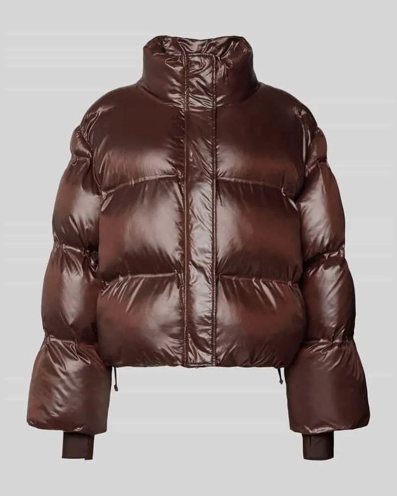 Neo Noir Steppjacke mit Stehkragen Modell 'Rhea Dunkelbraun