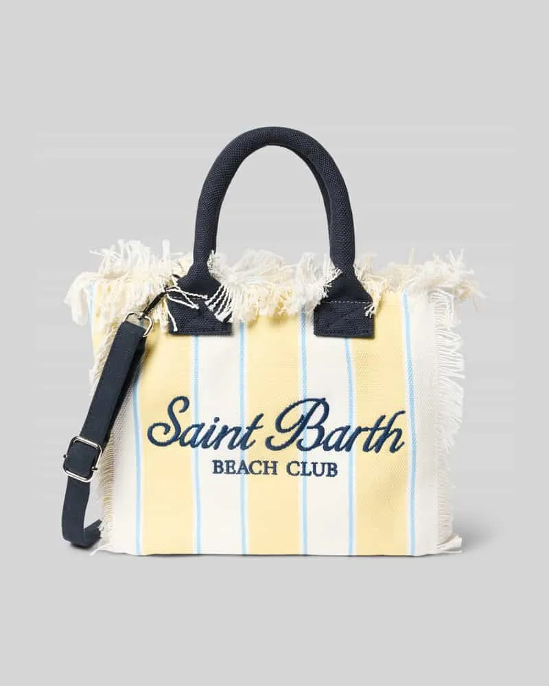 MC2 Saint Barth Handtasche mit Label-Print und Fransen Modell 'COLETTE Gelb