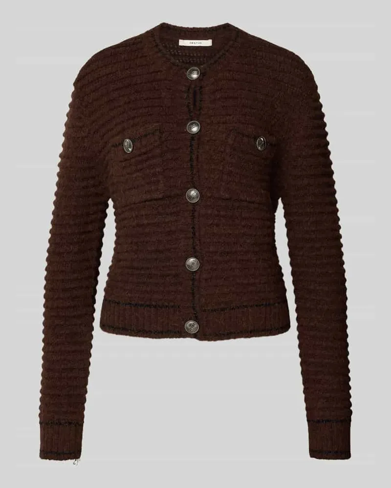 Gestuz Strickjacke mit Knopfleiste Modell 'cleana Dunkelbraun