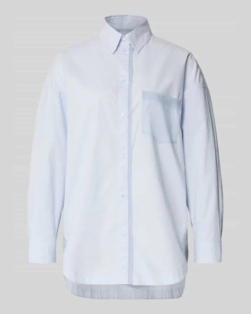 HUGO BOSS Oversized Langarmbluse aus reiner Baumwolle Modell 'C_Bonsta Hellblau