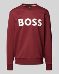 HUGO BOSS Sweatshirt mit Label-Print Modell 'Soleri Bordeaux