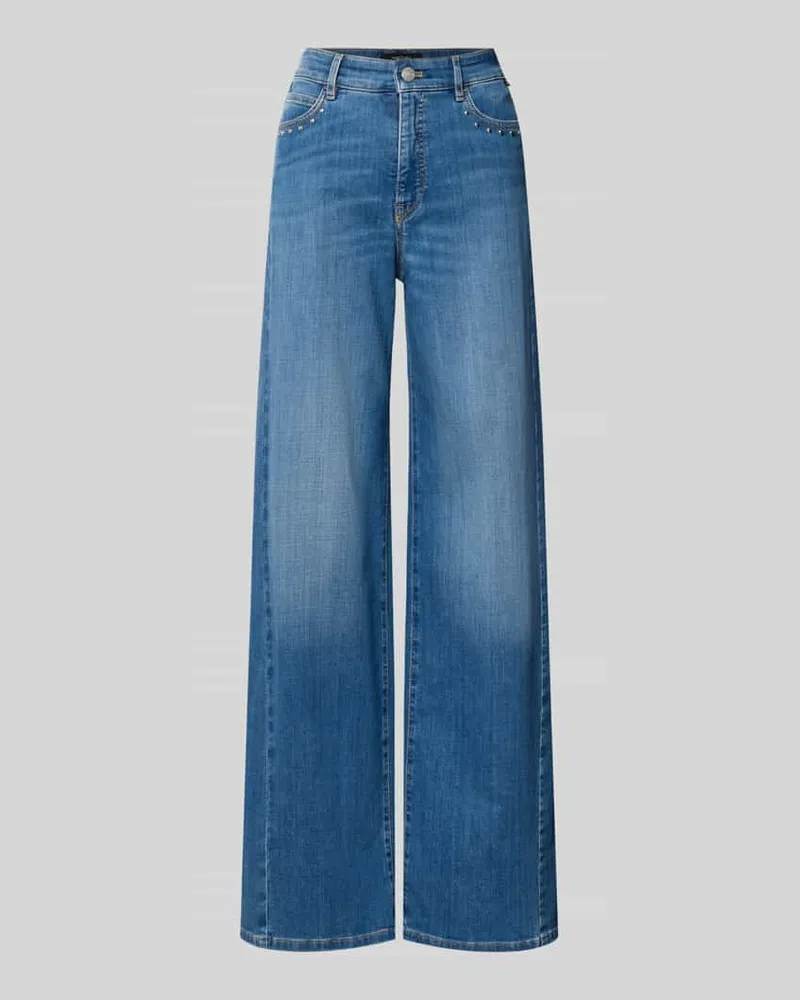 Marc Cain High Waist Wide Fit Jeans mit Nieten Jeansblau