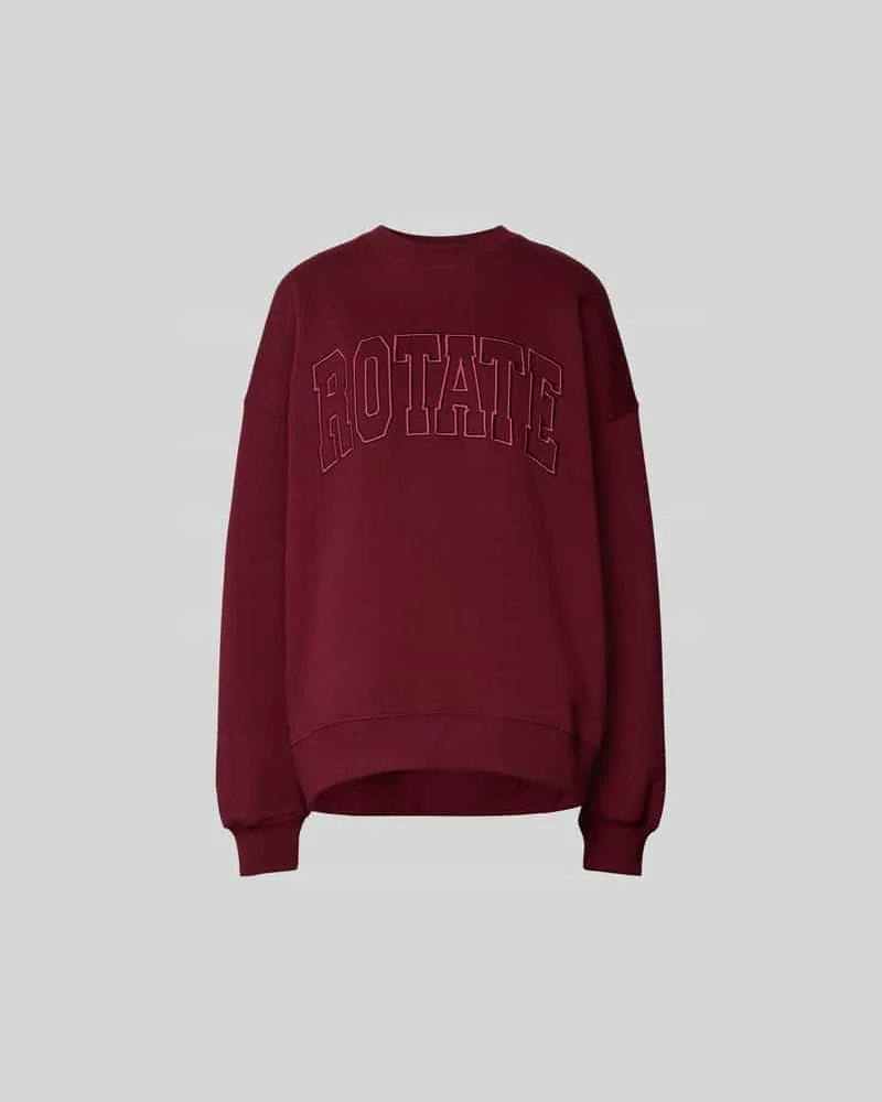 ROTATE Birger Christensen Oversized Sweatshirt mit Logo-Stitching Bordeaux