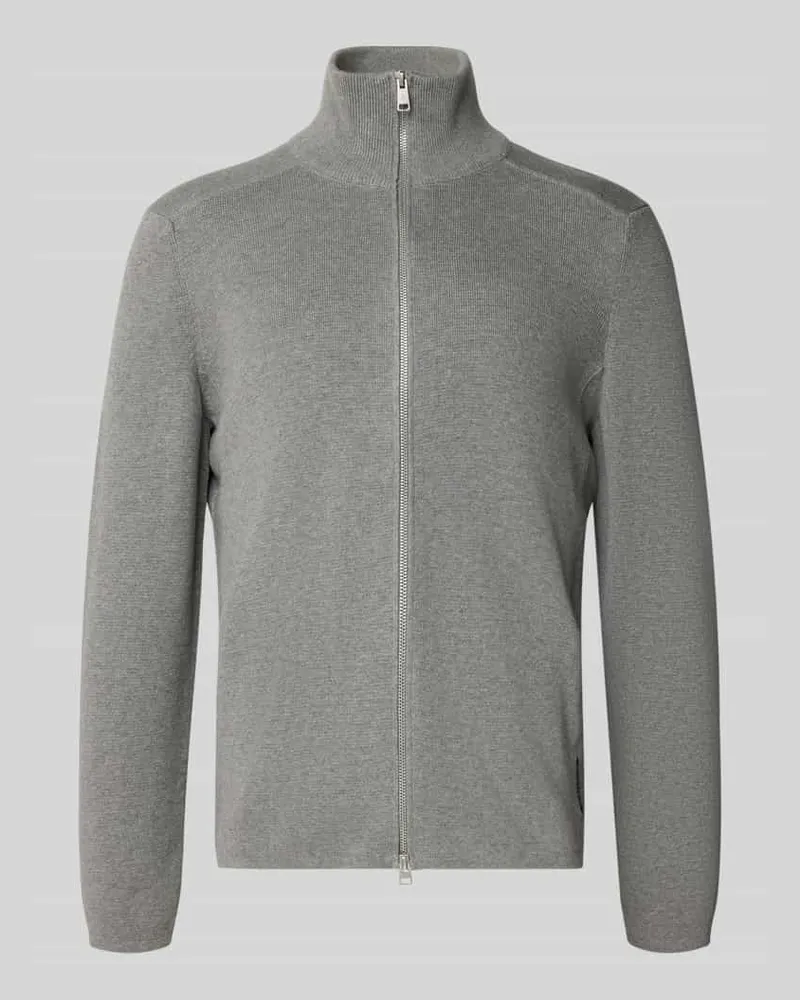 Marc O'Polo Regular Fit Strickjacke aus reiner Baumwolle Dunkelgrau