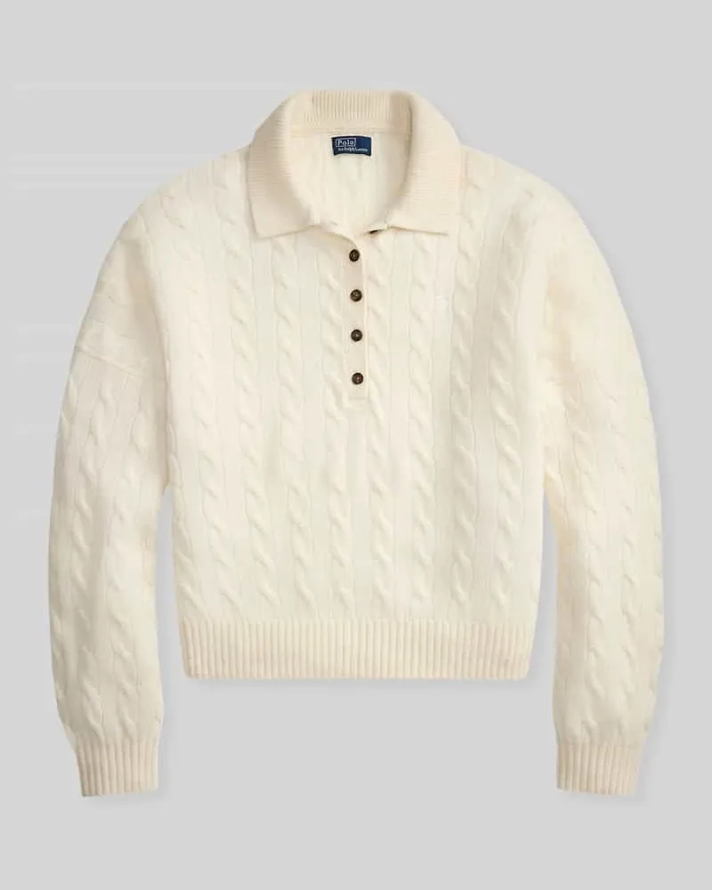 Ralph Lauren Loose Fit Pullover aus Woll-Mix mit Kaschmir-Anteil Offwhite