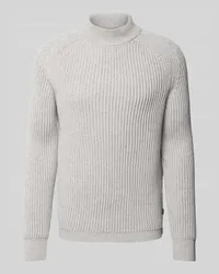 HUGO BOSS Strickpullover mit Stehkragen Modell 'Kearth Sand