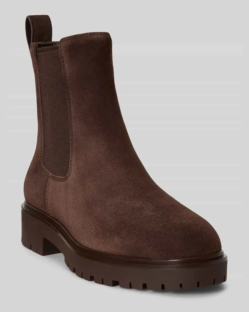 Ralph Lauren Stiefeletten aus echtem Leder mit Logo-Detail Dunkelbraun