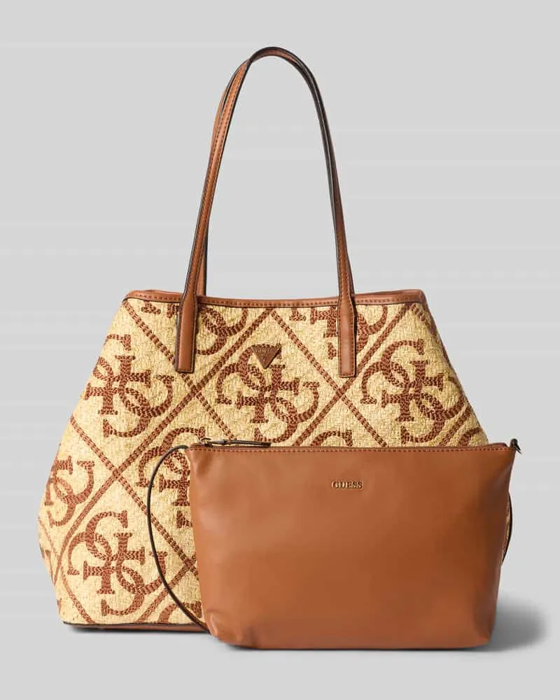 Guess 2-in Shopper mit Logo-Muster Modell 'KIRSTEN LARGE Cognac