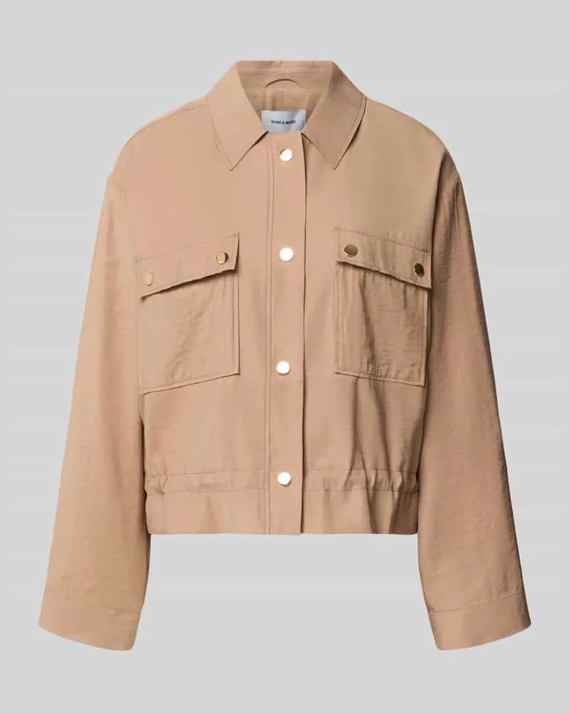 More & More Regular Fit Blazer mit Brusttaschen Taupe