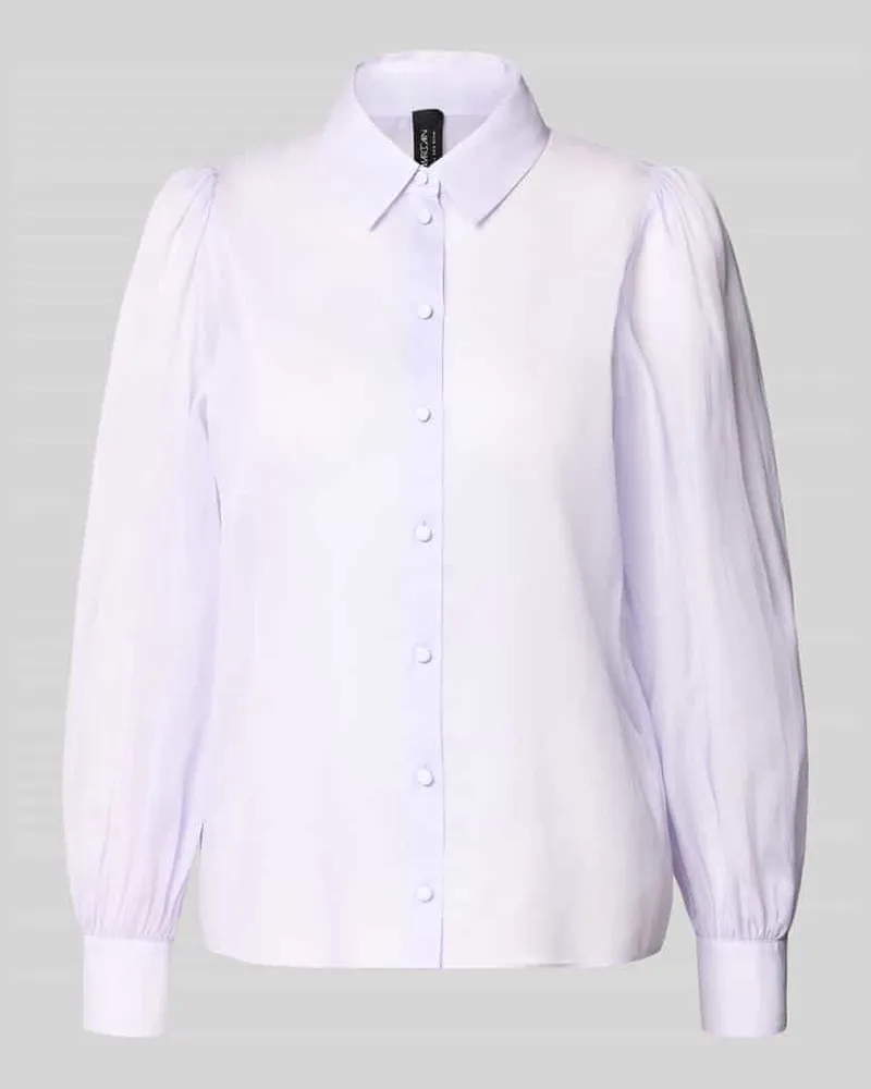 Marc Cain Regular Fit Bluse aus Seide-Baumwoll-Mix Violett