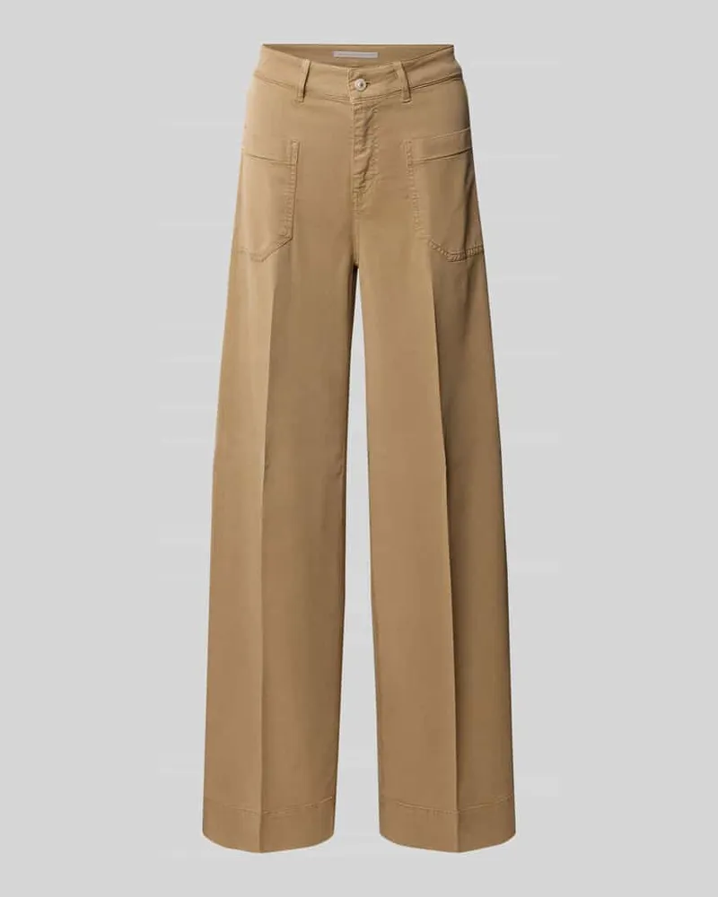 RAFFAELLO ROSSI  Wide Leg Hose aus Viskose-Mix Modell 'MIRU Camel