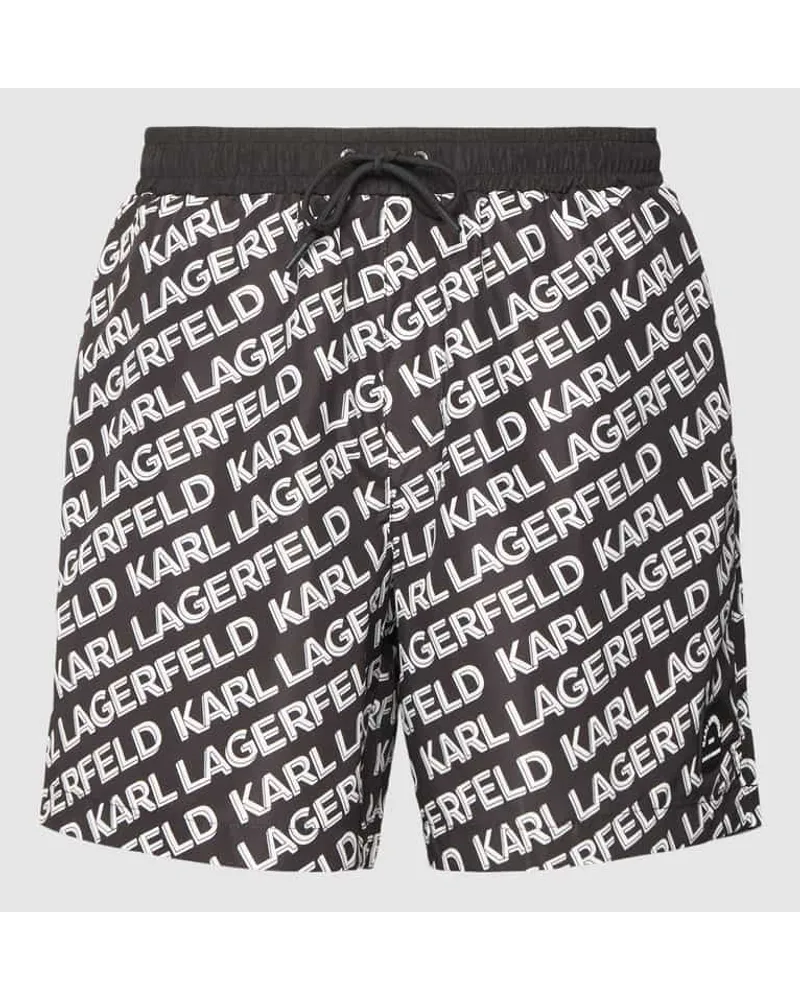 Karl Lagerfeld Badehose mit elastischem Bund Black