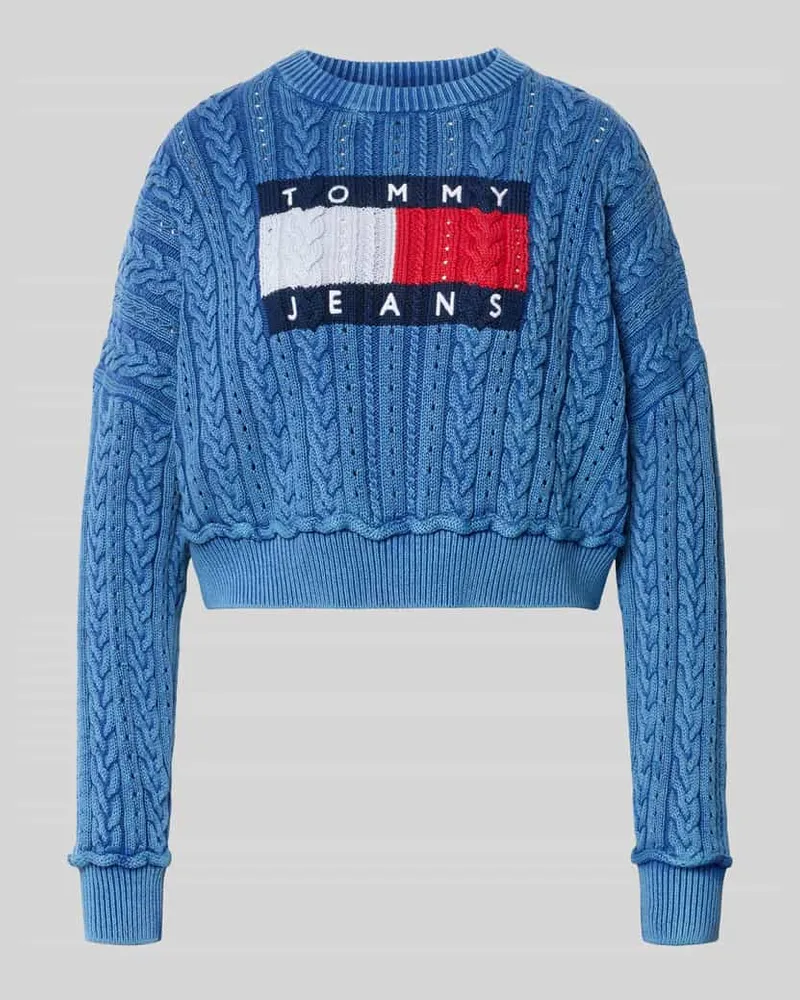 Tommy Hilfiger Regular Fit Pullover aus reiner Baumwolle Blau