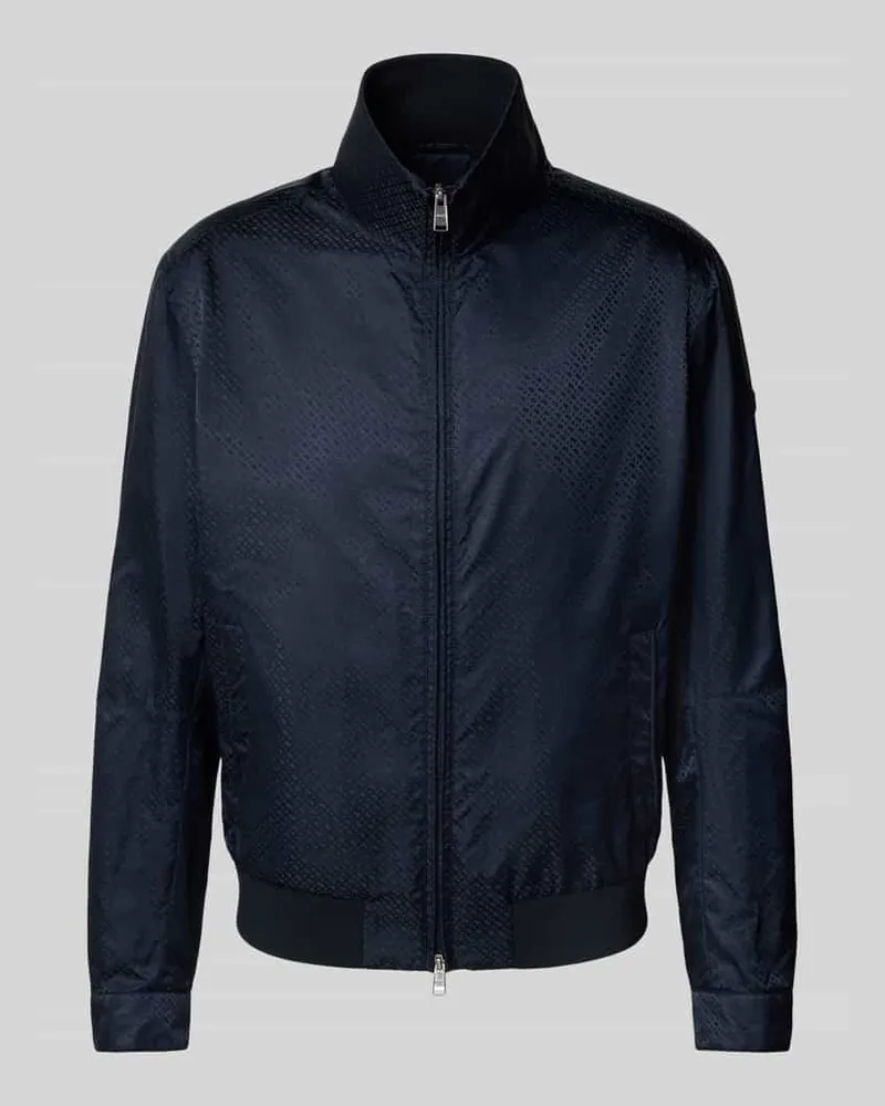 HUGO BOSS Relaxed Fit Blouson mit dezentem Allover-Muster Modell 'C-CASAMU Marine