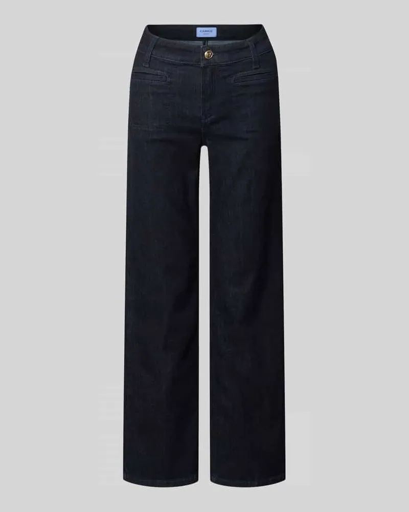 Cambio Cropped Fit Gerade Hose aus Baumwoll-Mix Modell 'TESS CROPPED Dunkelblau