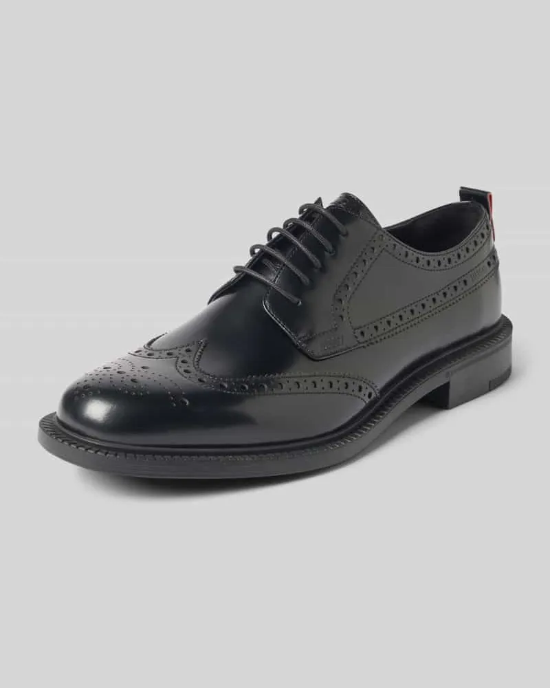 HUGO BOSS Schnürschuhe aus echtem Leder Black