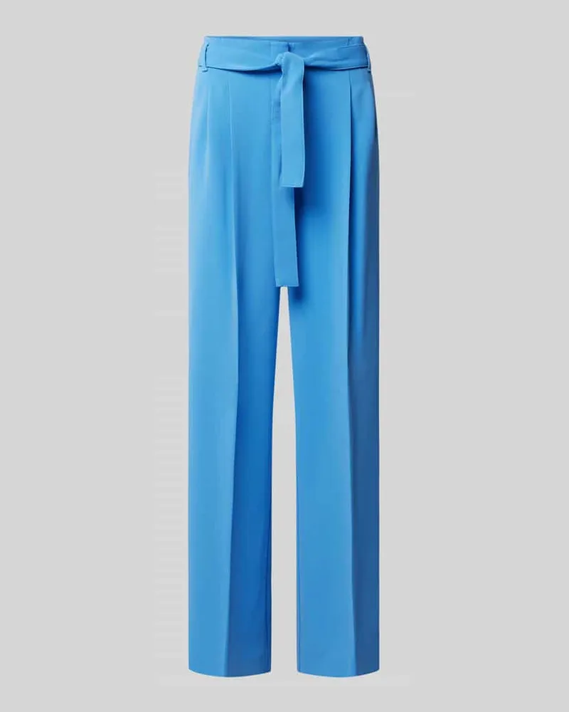 HUGO BOSS Straight Leg Bundfaltenhose mit Bindegürtel Modell 'Tapiana Hellblau