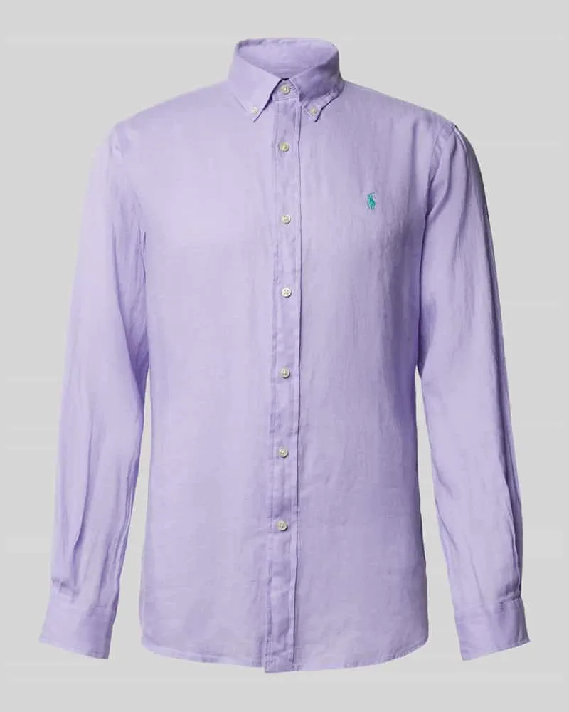 Ralph Lauren Custom Fit Freizeithemd aus reinem Leinen Lila