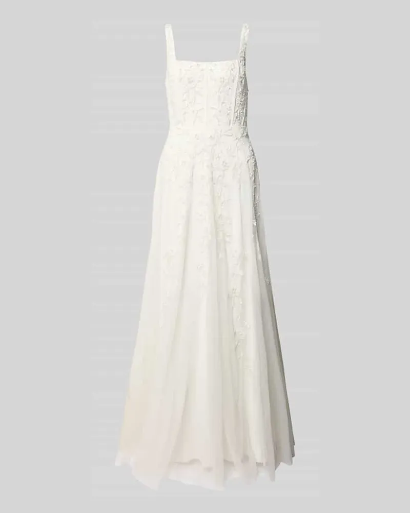 Adrianna Papell Maxikleid mit Perlen und Pailletten Offwhite