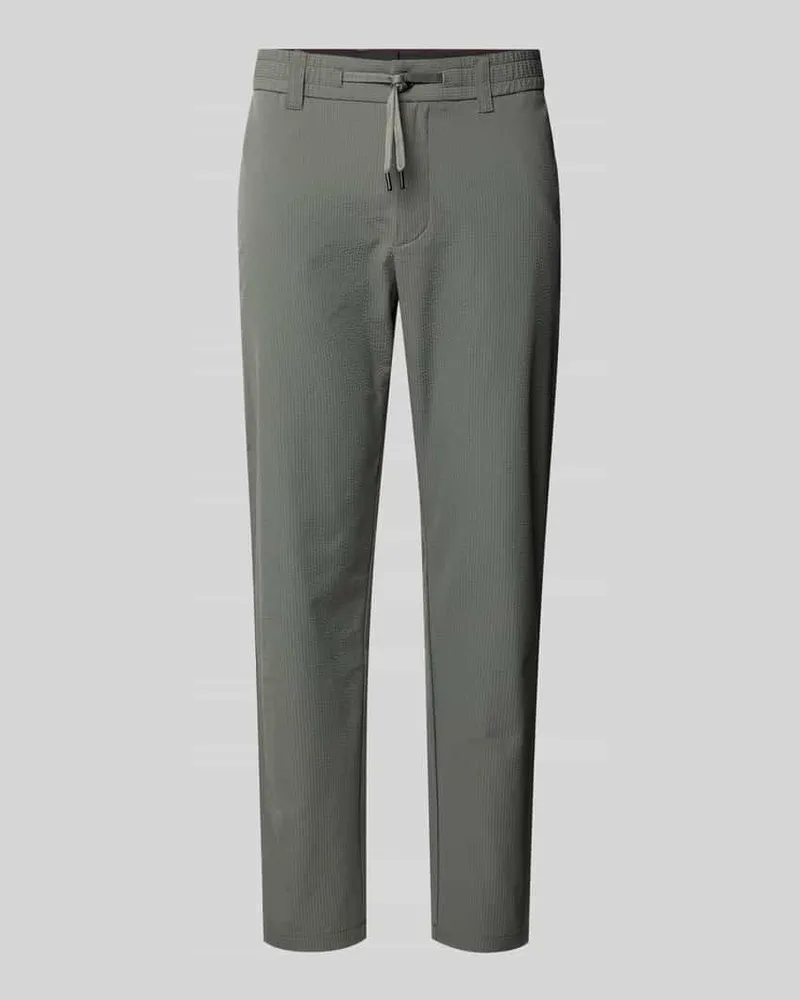 HUGO BOSS Tapered Chino mit Tunnelzug Mittelgrau