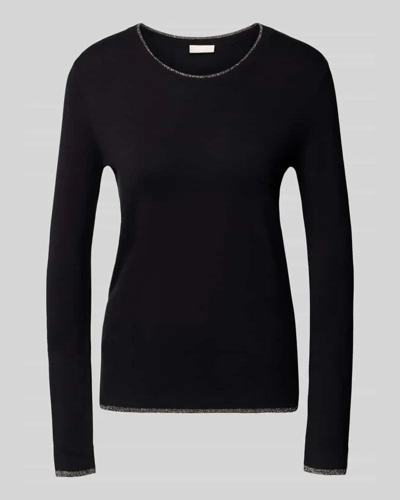 Liu Jo Regular Fit Longsleeve aus Viskose-Mix mit Rundhalsausschnitt Black